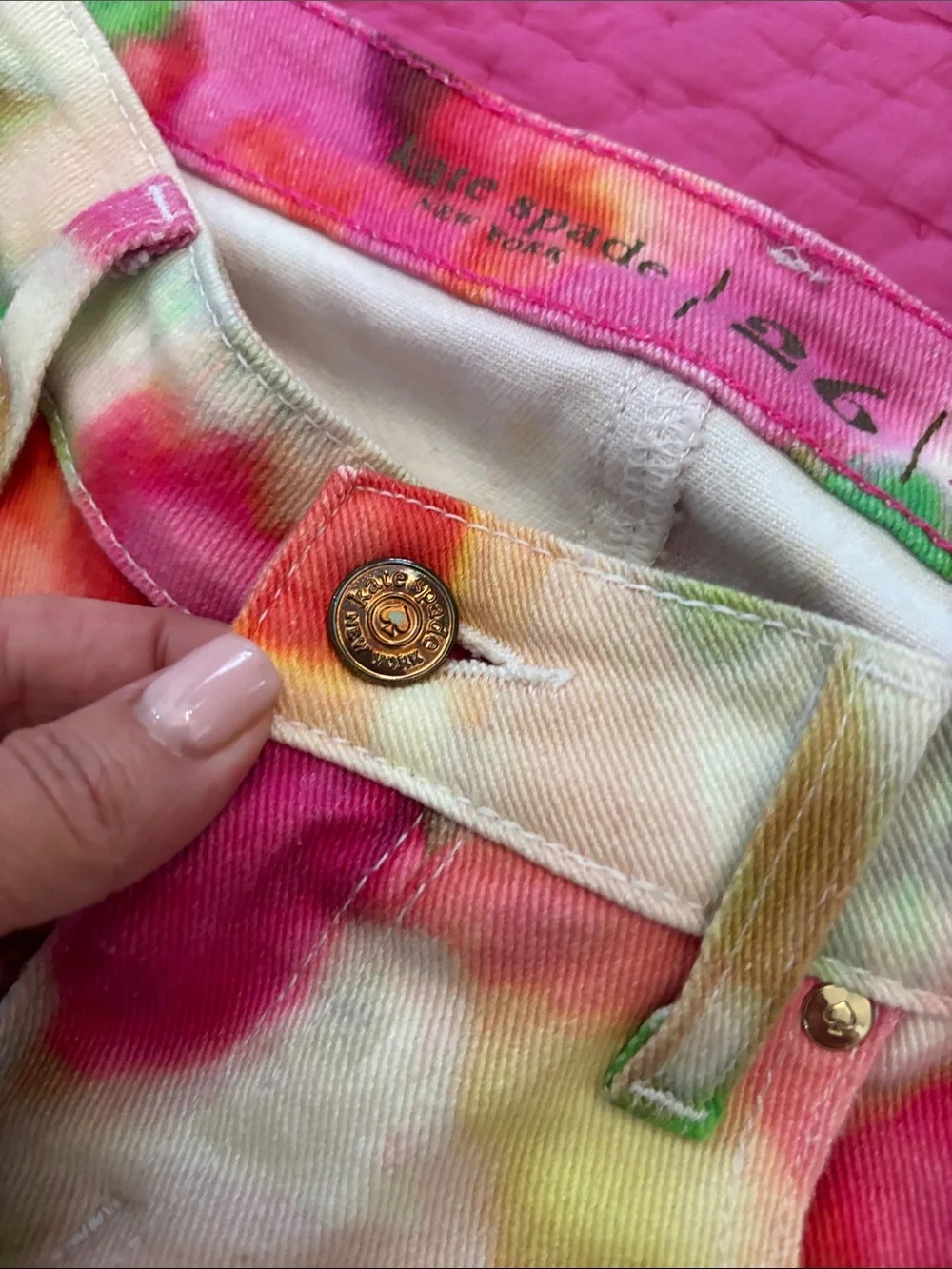 kate spade Pastel Watercolor Floral Cropped Jeans, size 26